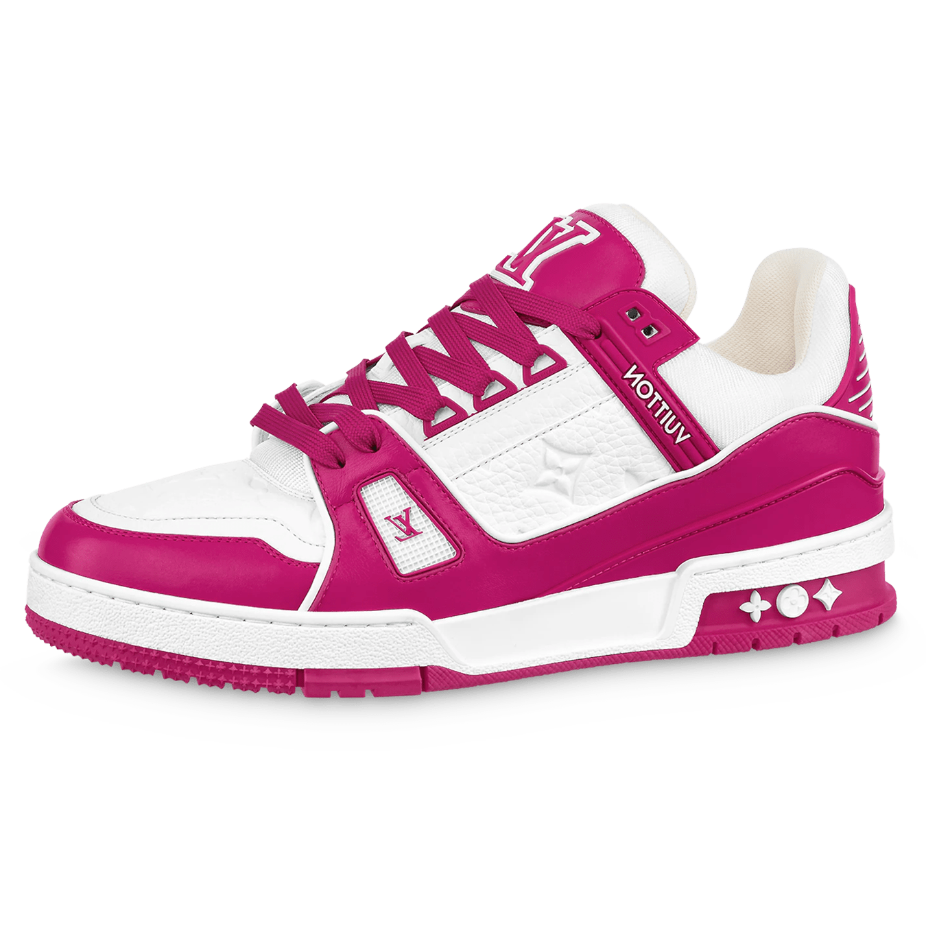 Louis Vuitton Trainer Low White Fuchsia — UK 1 — Front View