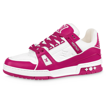 Louis Vuitton Trainer Low White Fuchsia — UK 1 — Front View