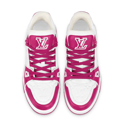 Louis Vuitton Trainer Low White Fuchsia — UK 1 — Side View