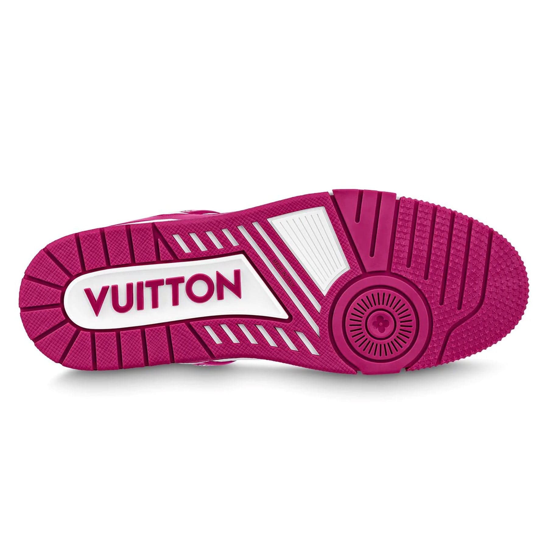 Louis Vuitton Trainer Low White Fuchsia — UK 1 — Back View
