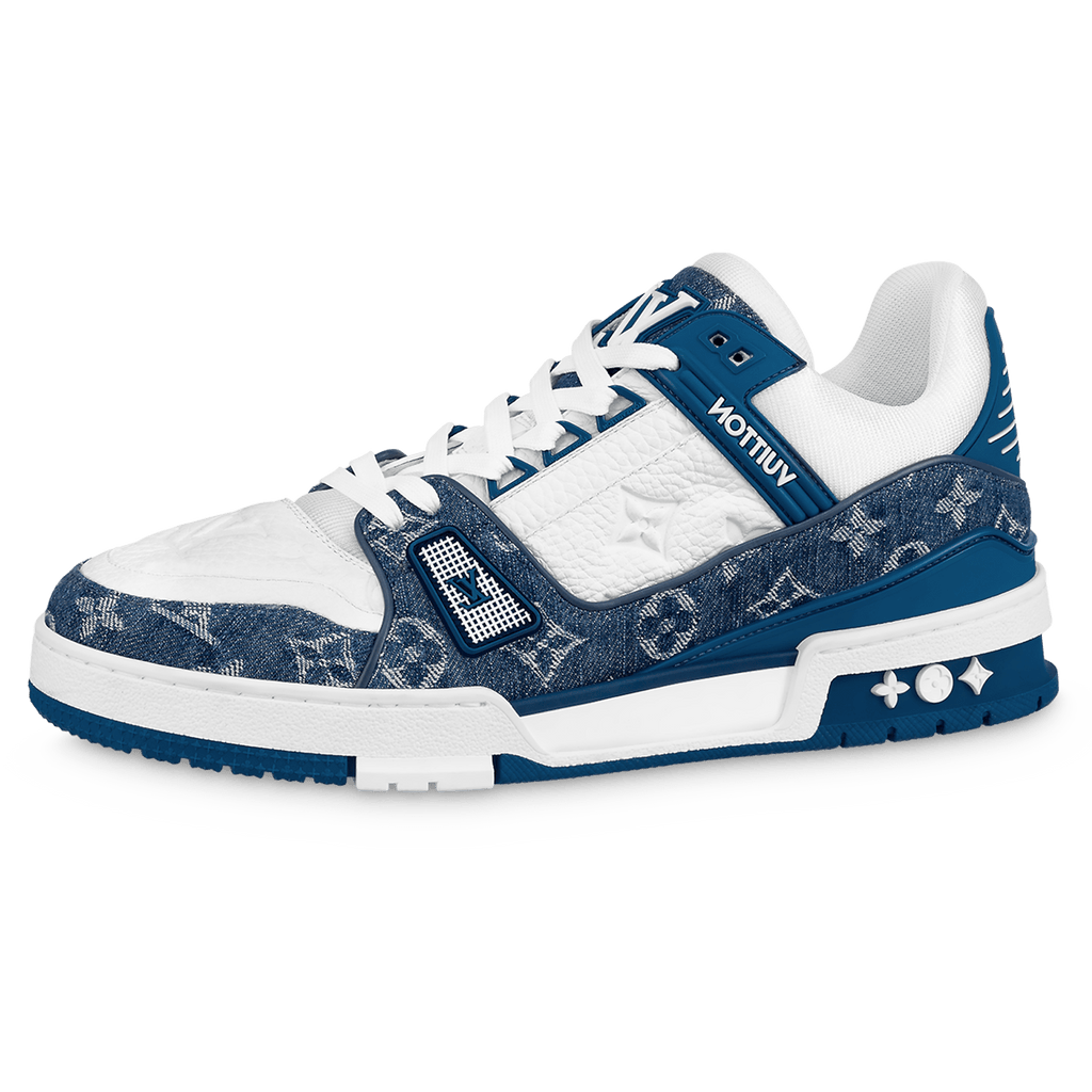 Louis Vuitton Trainer Low 'Monogram Denim' Blue — UK 1 — Front View