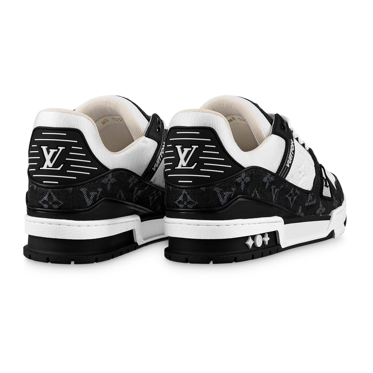 Louis Vuitton LV Trainer White Black White — UK 1 — Side View