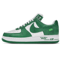 Louis Vuitton Nike Air Force 1 Low By Virgil Abloh White Green — UK 3 | EU 35.5 | US 3.5 — Front View