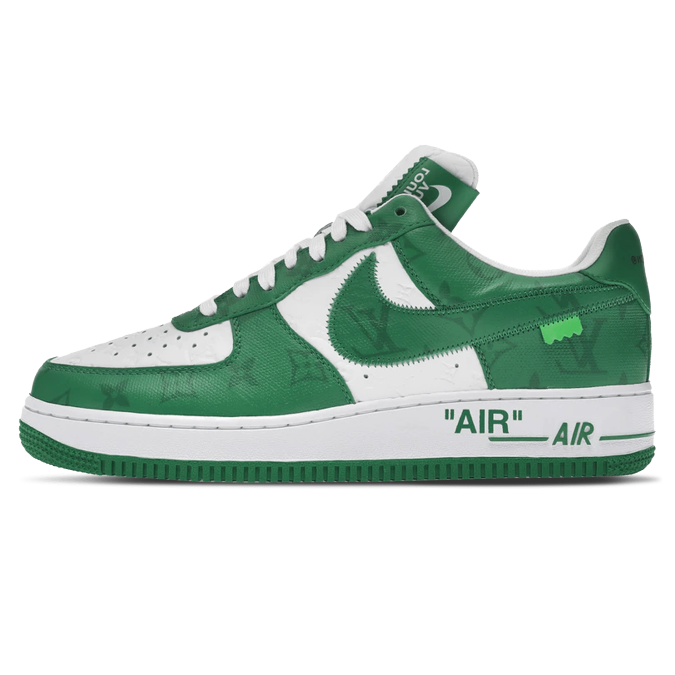 Louis Vuitton Nike Air Force 1 Low By Virgil Abloh White Green — UK 3 | EU 35.5 | US 3.5 — Front View
