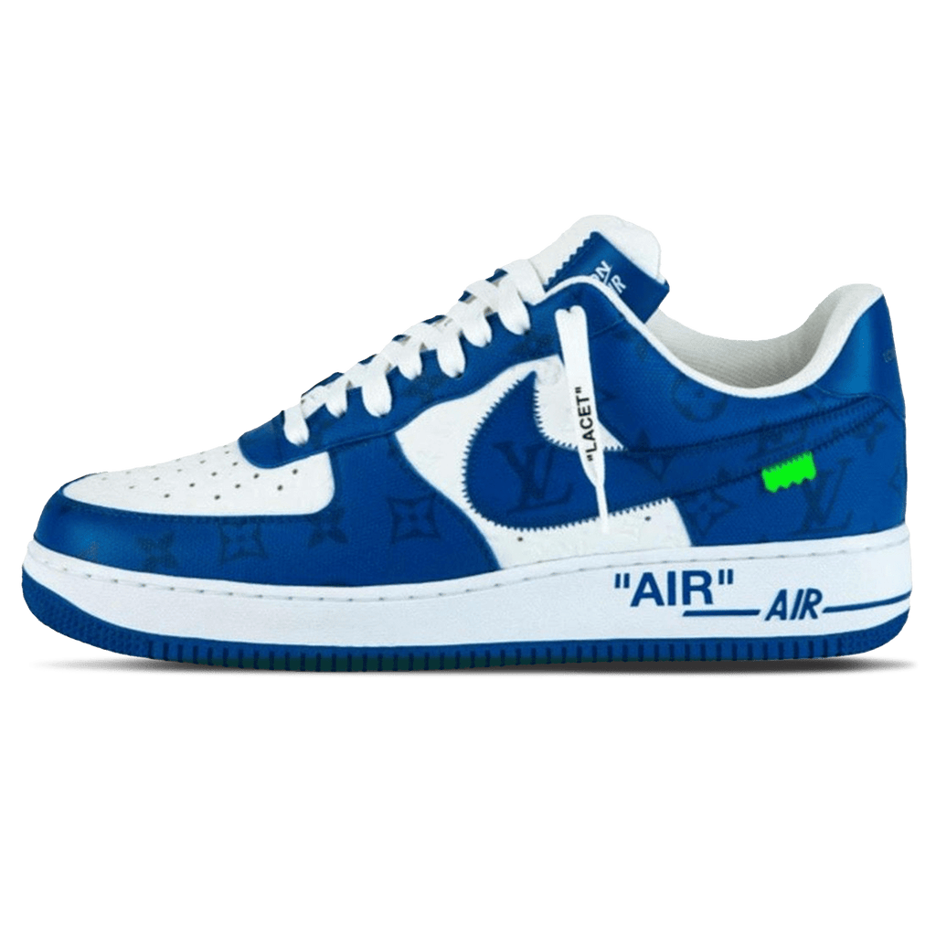 Louis Vuitton Nike Air Force 1 Low By Virgil Abloh White Royal — UK 3 | EU 35.5 | US 3.5 — Front View