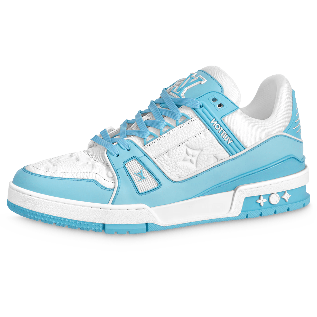 Louis Vuitton Trainer Low White Sky Blue — UK 1 — Front View