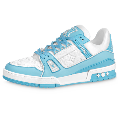 Louis Vuitton Trainer Low White Sky Blue — UK 1 — Front View