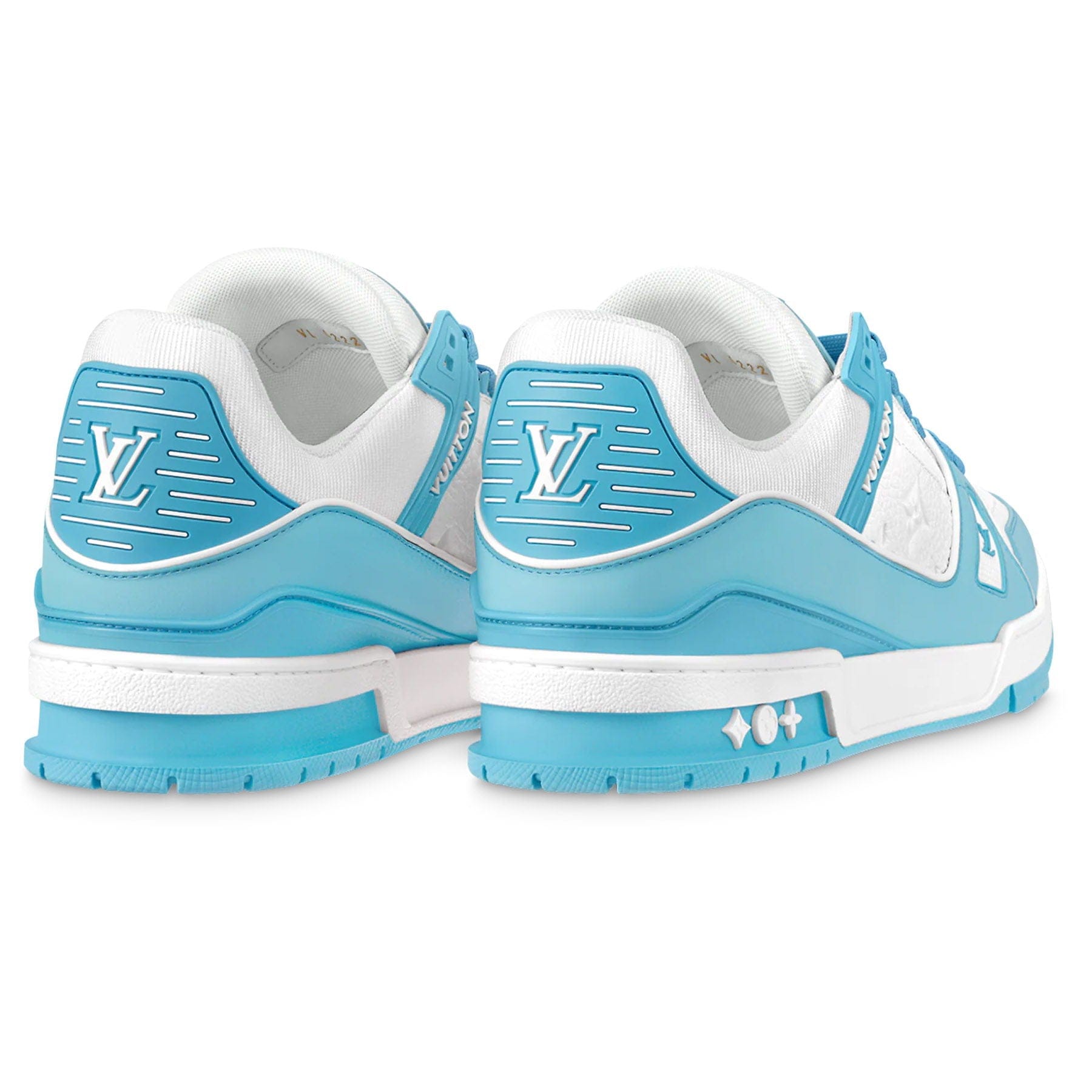Louis Vuitton Trainer Low White Sky Blue — UK 1 — Back View