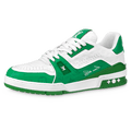 Louis Vuitton Trainer Low White Green — UK 1 — Front View