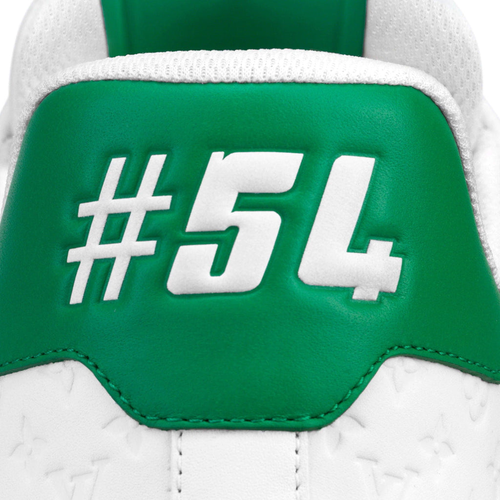 Louis Vuitton Trainer Low White Green — UK 1 — Top View