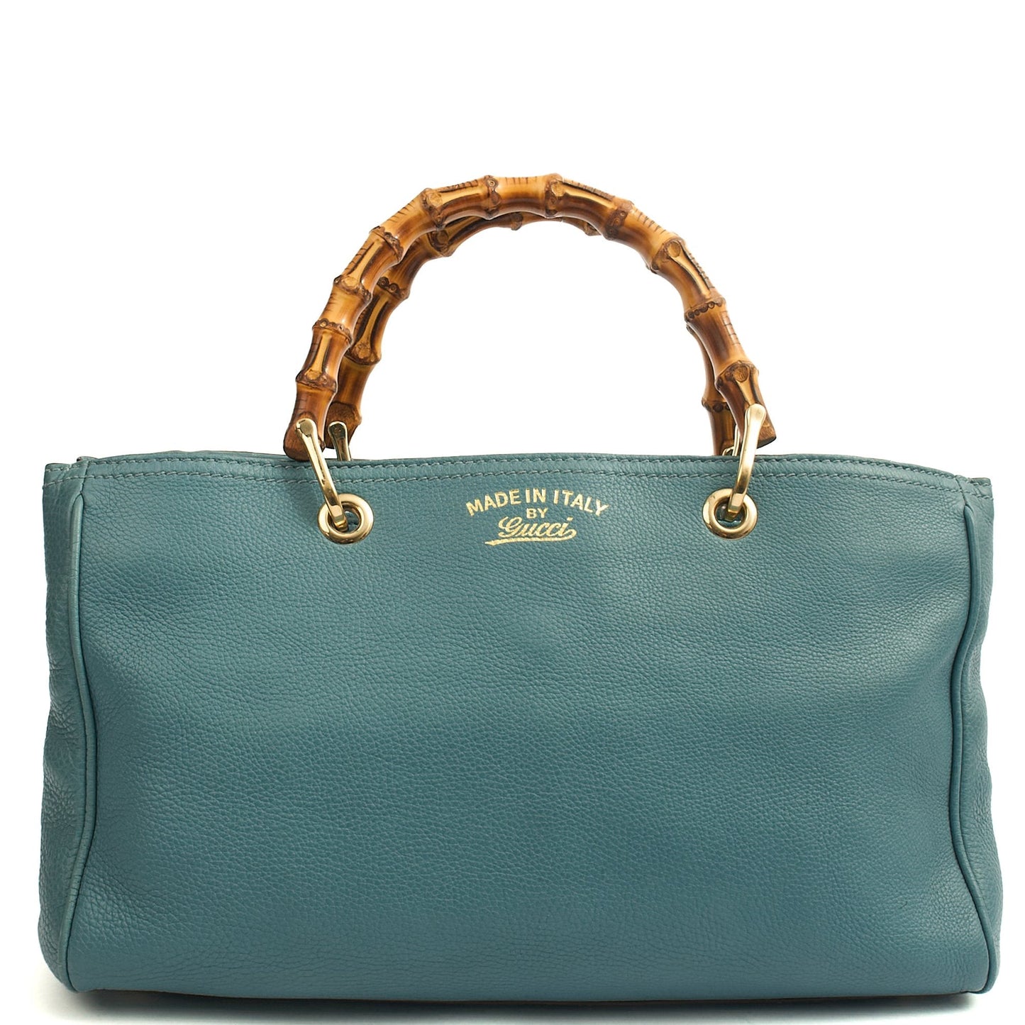 Gucci Tote Bamboo Shopper Tote - Medium in Blue, Leather — Front View