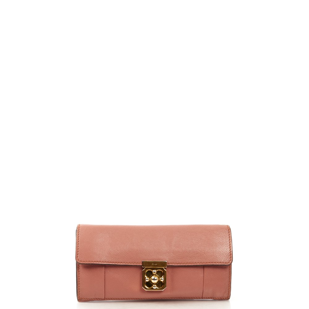 Chloe Purse Elsie Continental Flap Wallet in Nut, Calfskin Leather — Alternate View 9
