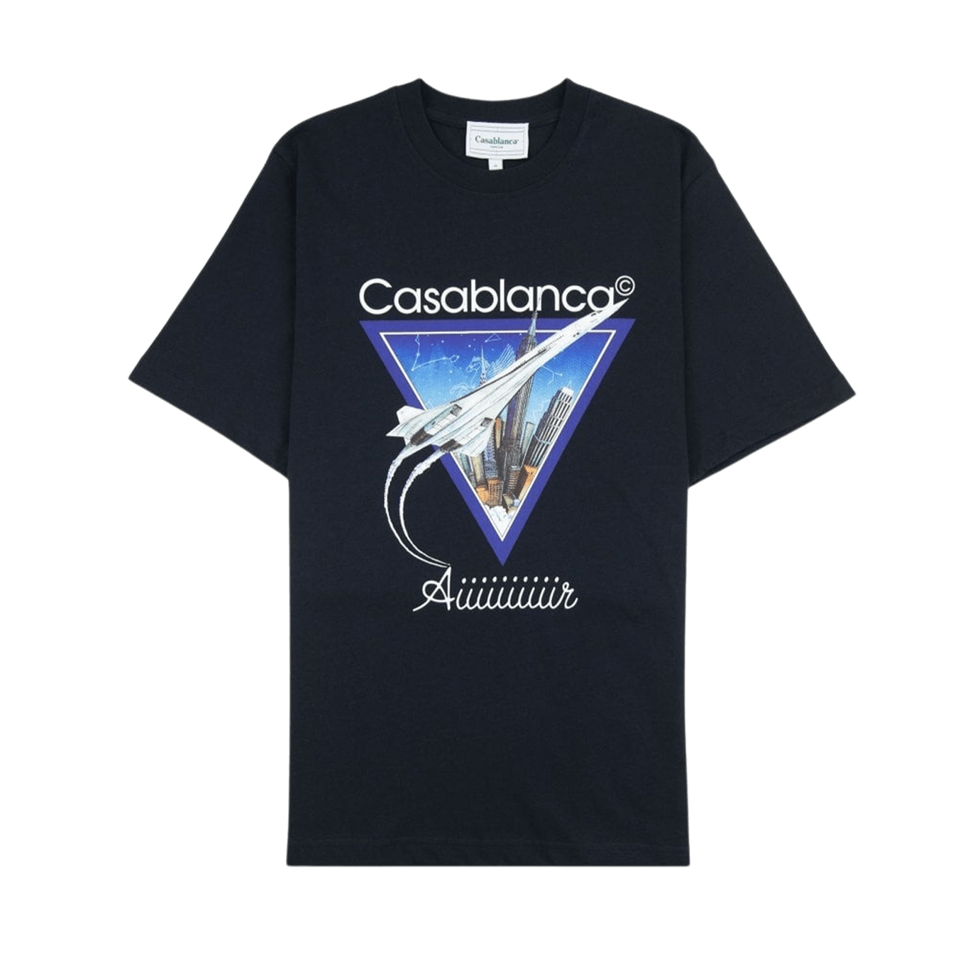 Casablanca 'Aiiiiiir' Printed T Shirt 'Navy' — XXS — Front View