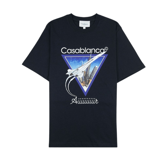 Casablanca 'Aiiiiiir' Printed T Shirt 'Navy' — XXS — Front View