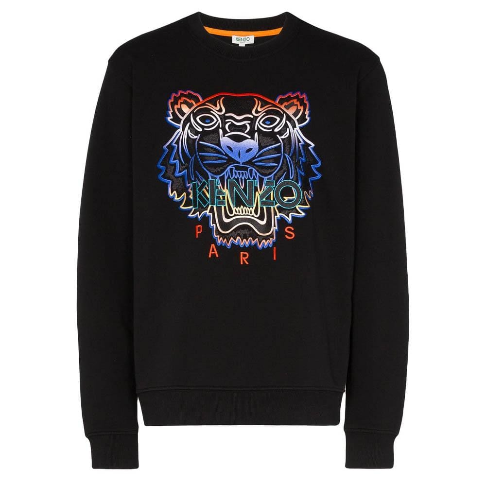 Kenzo Tiger Logo-Embroidered Sweatshirt "Black" — XXS — Front View