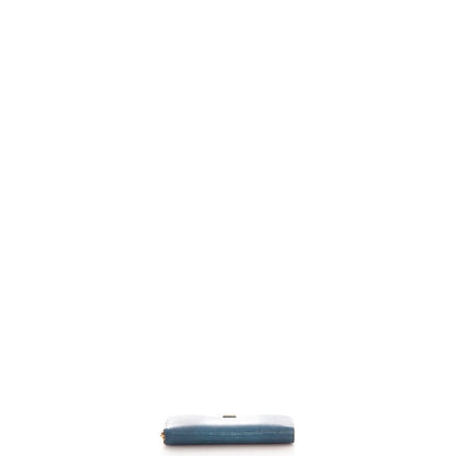 Dolce & Gabbana Purse Wallet in Blue, Exotic Effect Leather — Top View