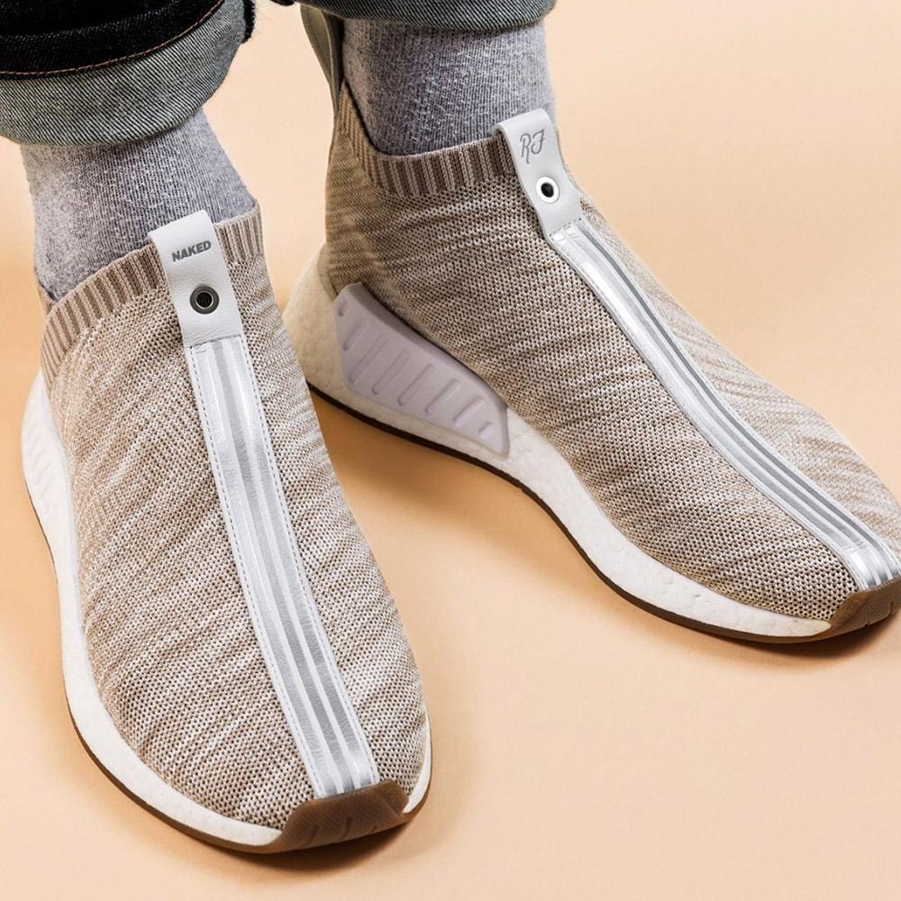 Adidas NMD_CS2 Primeknit x Kith x Naked 'Tan' — UK 3.5 | EU 36 | US 4 — Lifestyle View