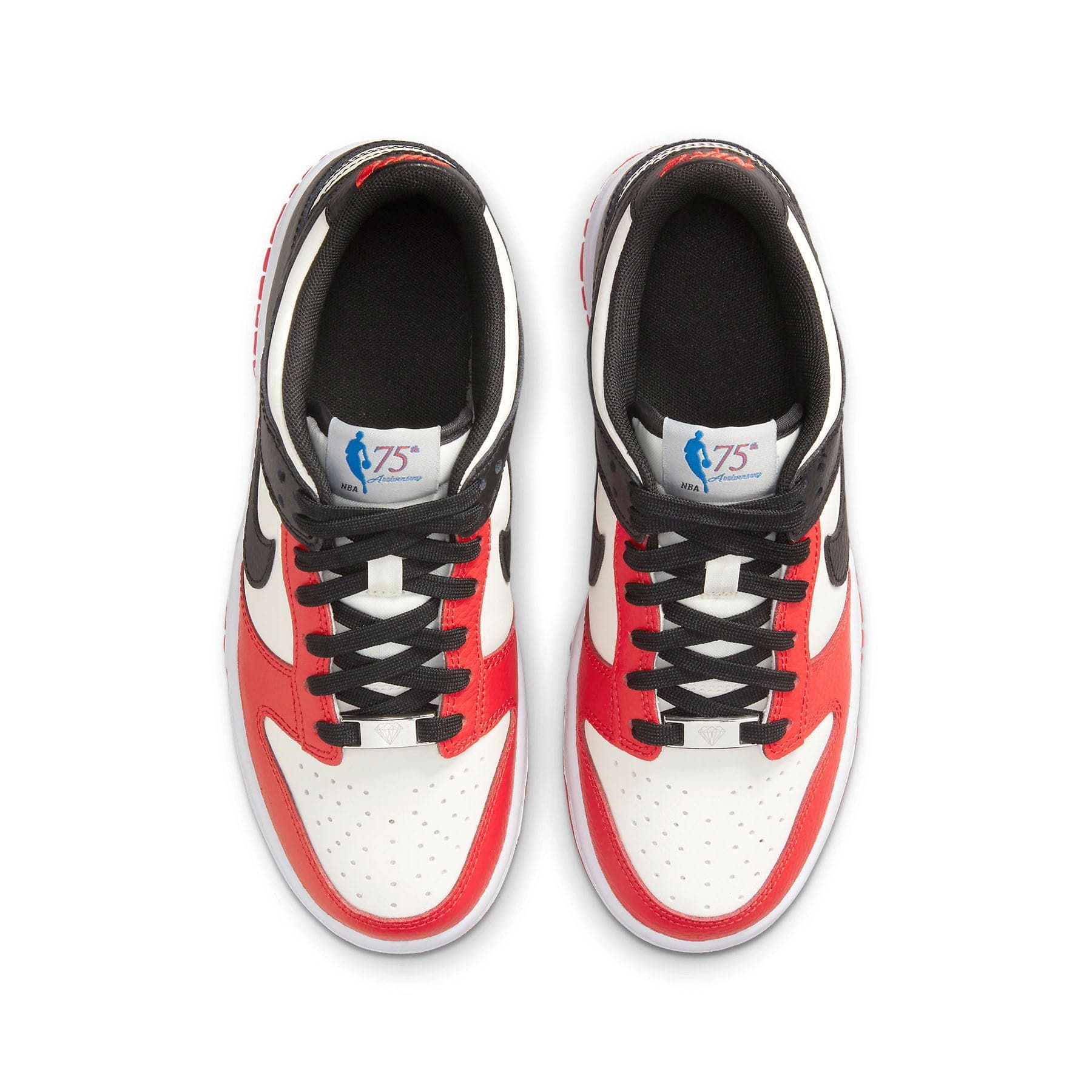 NBA x Nike Dunk Low EMB GS '75th Anniversary - Chicago' — UK 13.5 | EU 32 | US 1Y — Back View