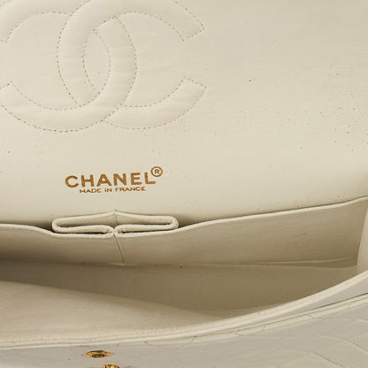 Classic Double Flap- Medium in White, Calfskin Leather With Gold Hardware — Alternate View 16