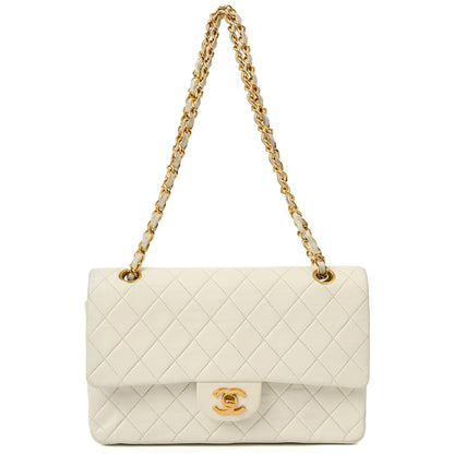Classic Double Flap- Medium in White, Calfskin Leather With Gold Hardware — Alternate View 7