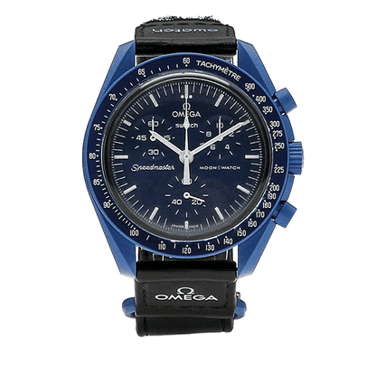 Swatch x Omega Bioceramic Moonswatch Mission to Neptune — Front View