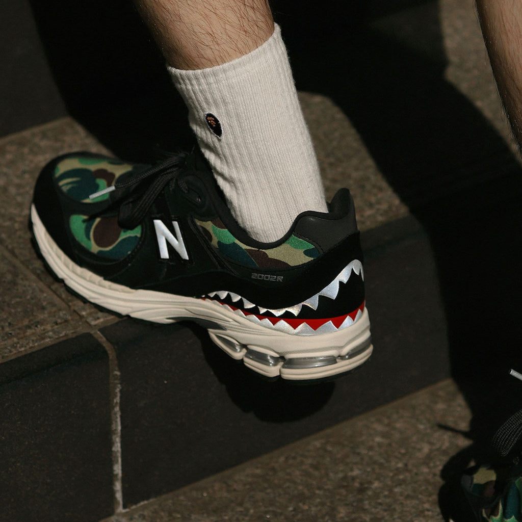 BAPE x 2002R 'Apes Together Strong - Black Camo' — UK 3.5 | EU 36 | US 4 — Lifestyle View