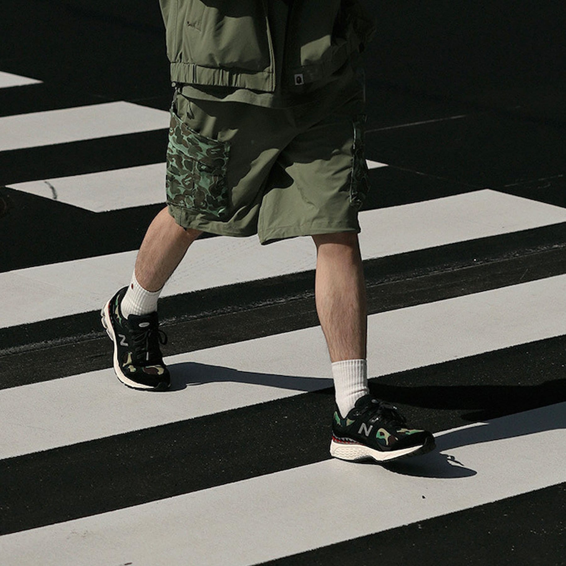 BAPE x 2002R 'Apes Together Strong - Black Camo' — UK 3.5 | EU 36 | US 4 — Detail View