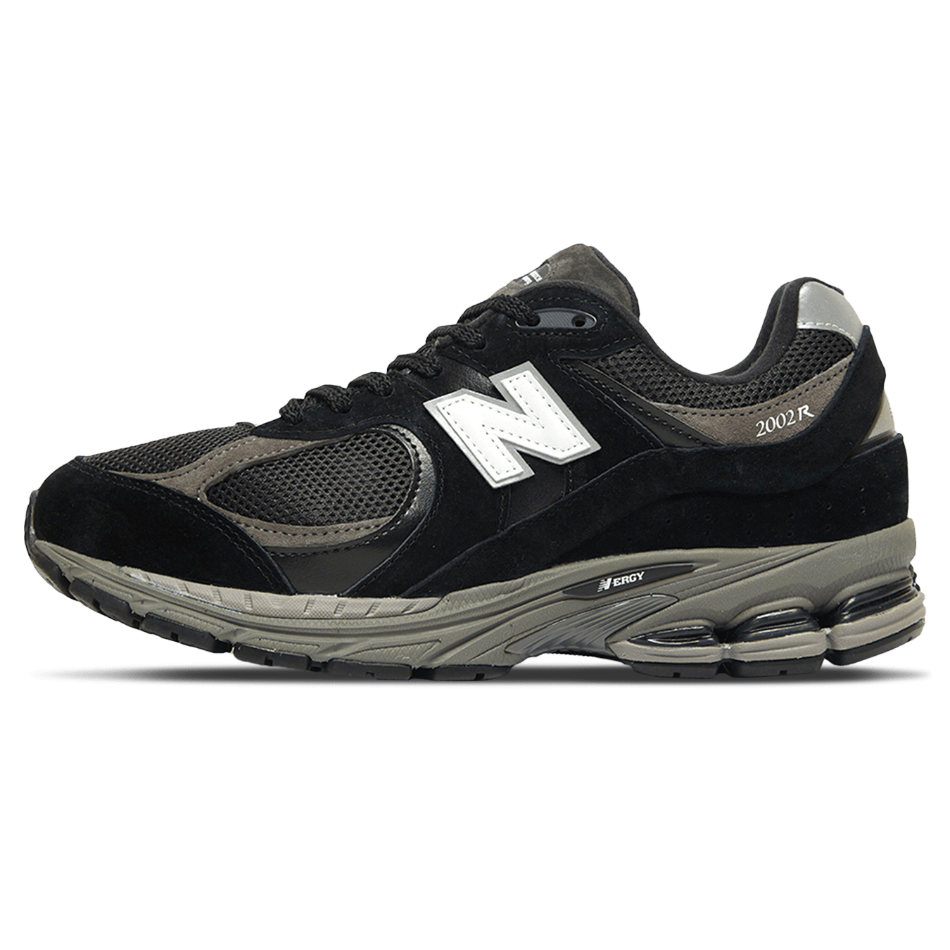 New Balance 2002R 'Black Dark Grey White' — UK 3.5 | EU 36 | US 4 — Front View