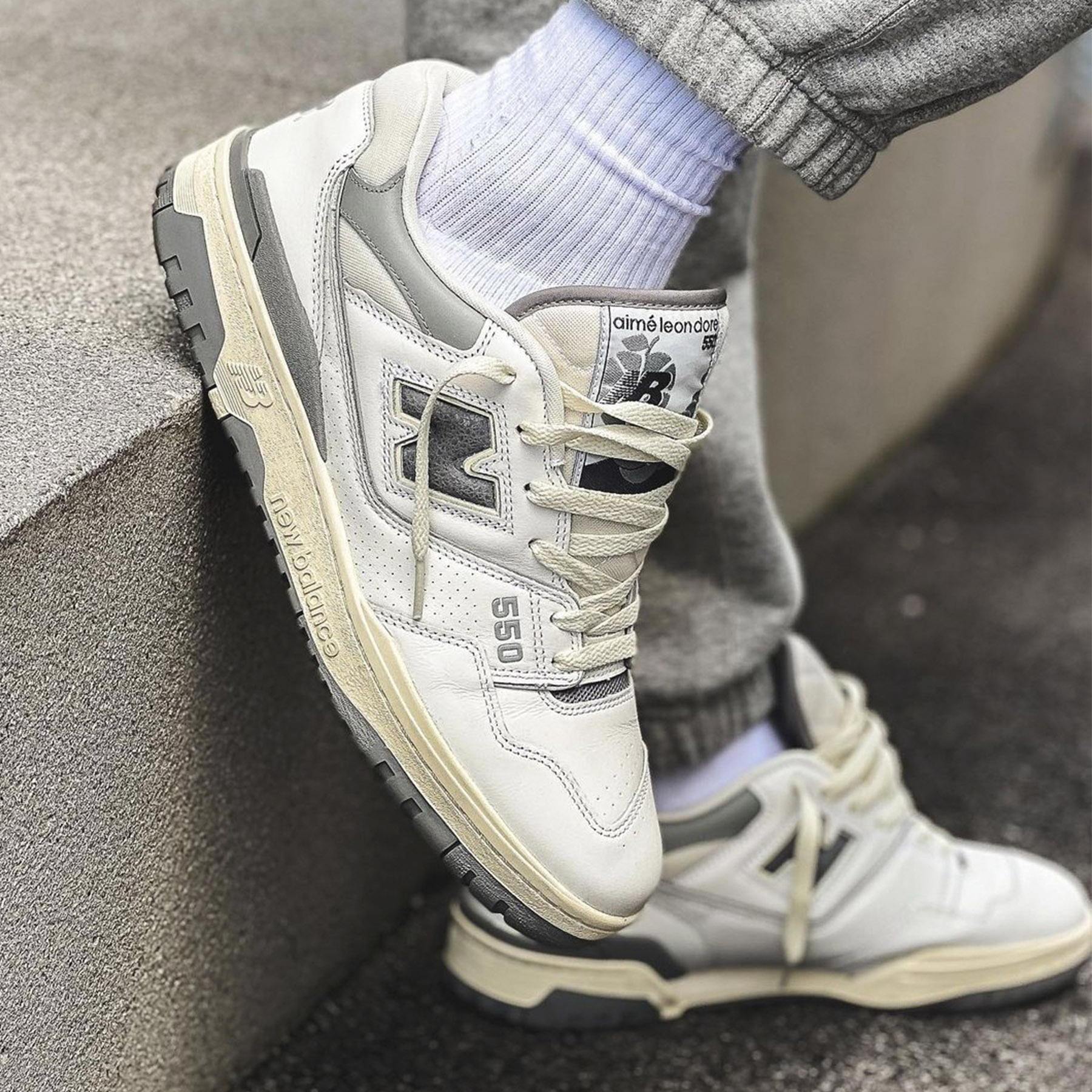 Aimé Leon Dore x New Balance 550 ‘Silver’ — UK 3 | EU 35.5 | US 3.5 — Lifestyle View