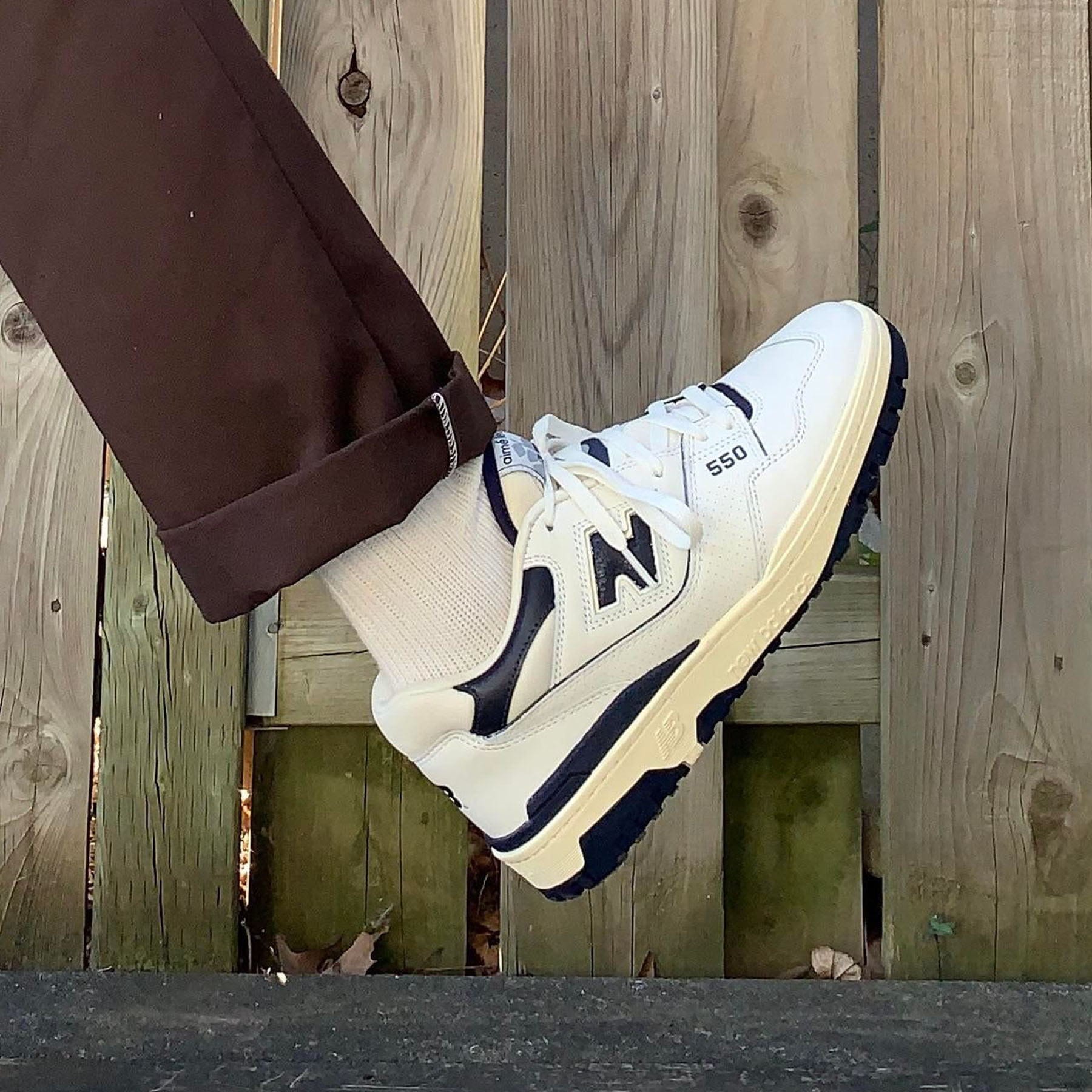 Aimé Leon Dore x New Balance 550 'Navy' — UK 3 | EU 35.5 | US 3.5 — Lifestyle View