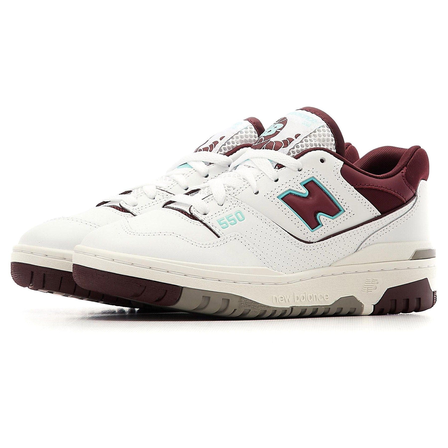 New Balance 550 'Burgundy Turquoise' — UK 3.5 | EU 36 | US 4 — Side View
