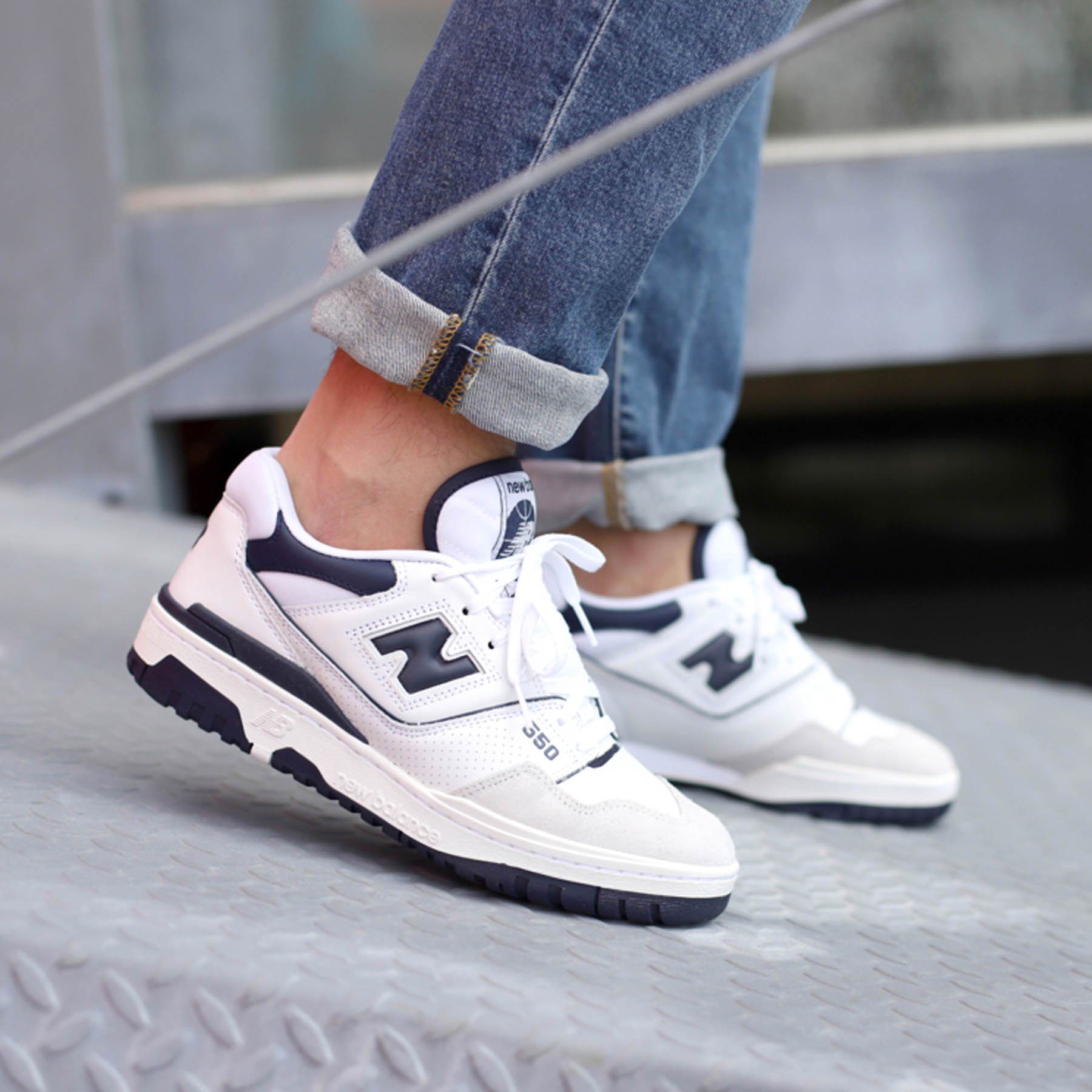 New Balance 550 ‘White Navy’ — UK 3.5 | EU 36 | US 4 — Lifestyle View