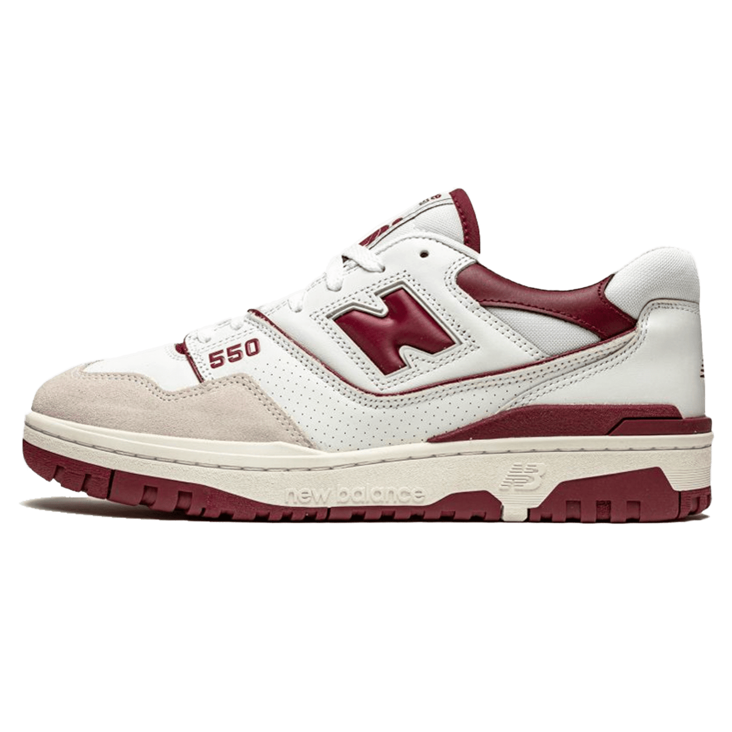 New Balance 550 Sea Salt Burgundy — UK 3.5 | EU 36 | US 4 — Front View