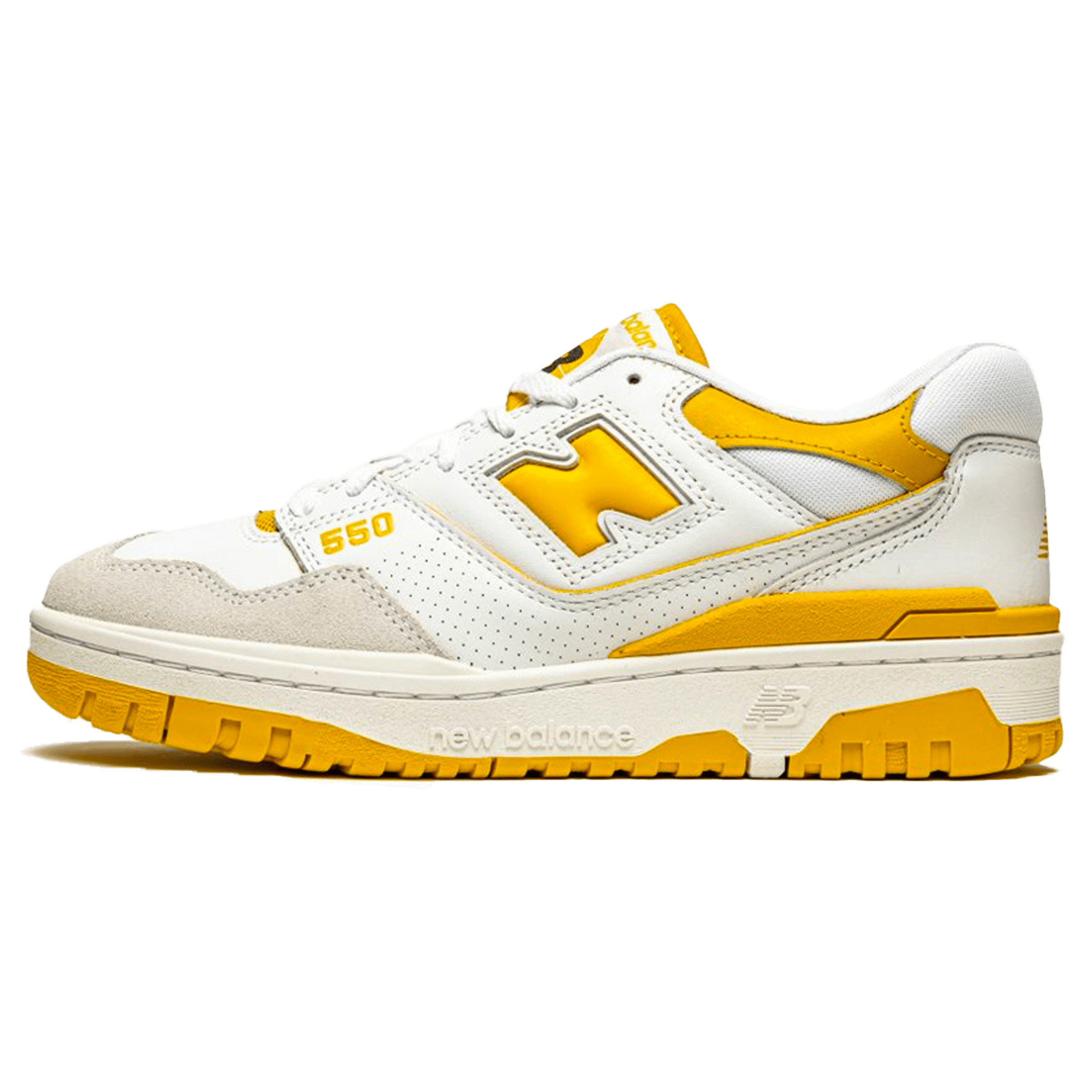New Balance 550 Sea Salt 'Varsity Gold' — UK 3.5 | EU 36 | US 4 — Front View