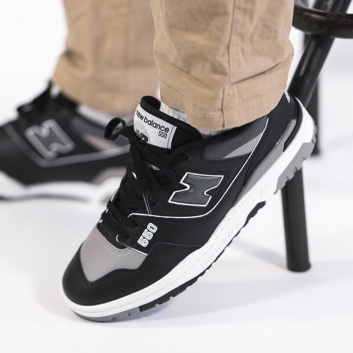 New Balance 550 'Grey Black' — UK 3.5 | EU 36 | US 4 — Lifestyle View