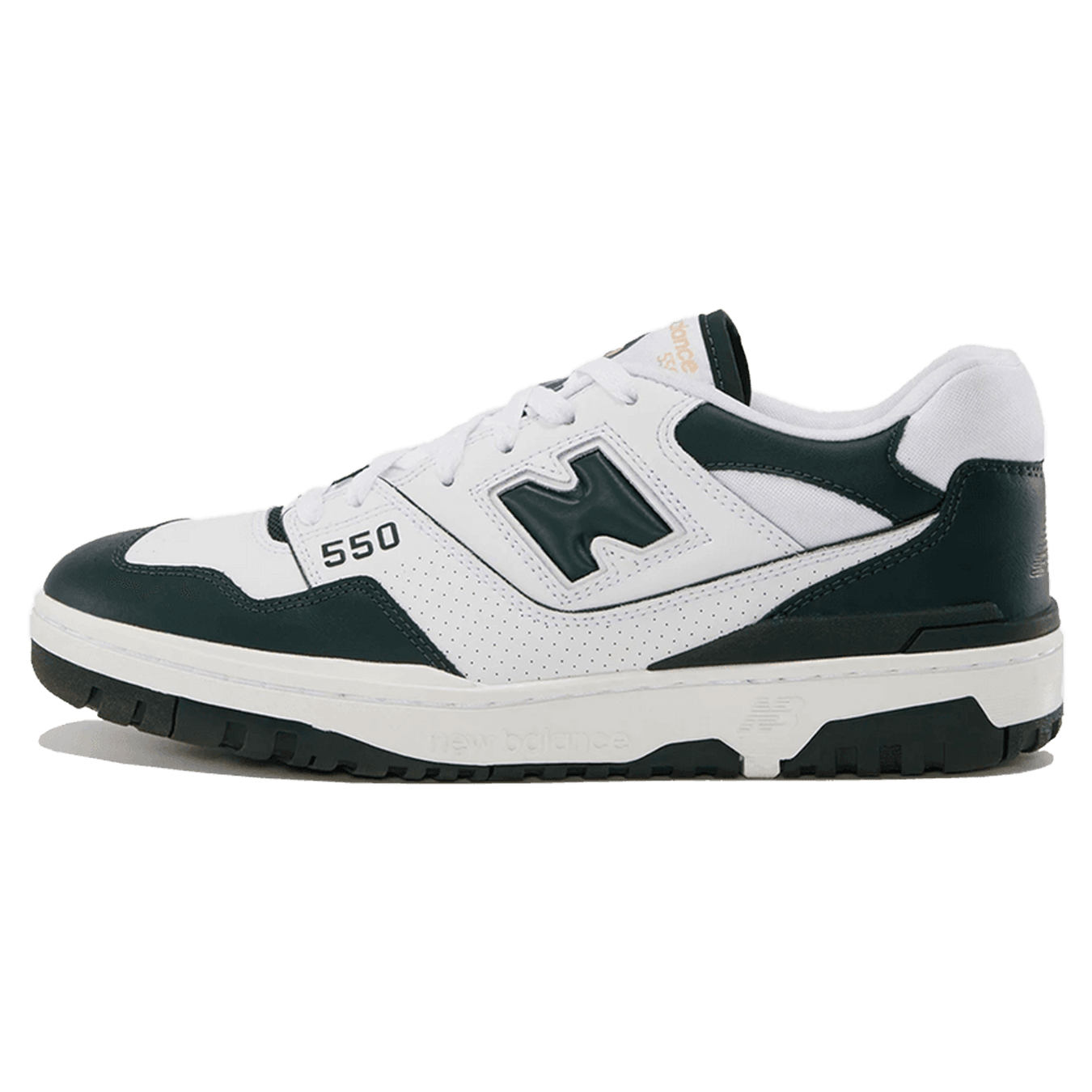 New Balance 550 'White Dark Green' — UK 3.5 | EU 36 | US 4 — Front View