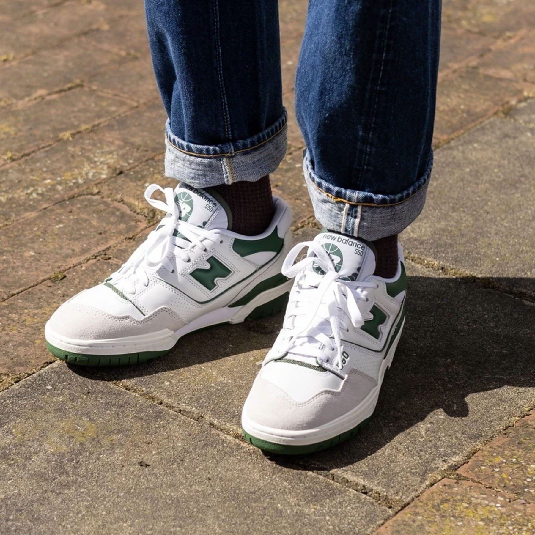 New Balance 550 'White Green' — UK 3.5 | EU 36 | US 4 — Lifestyle View