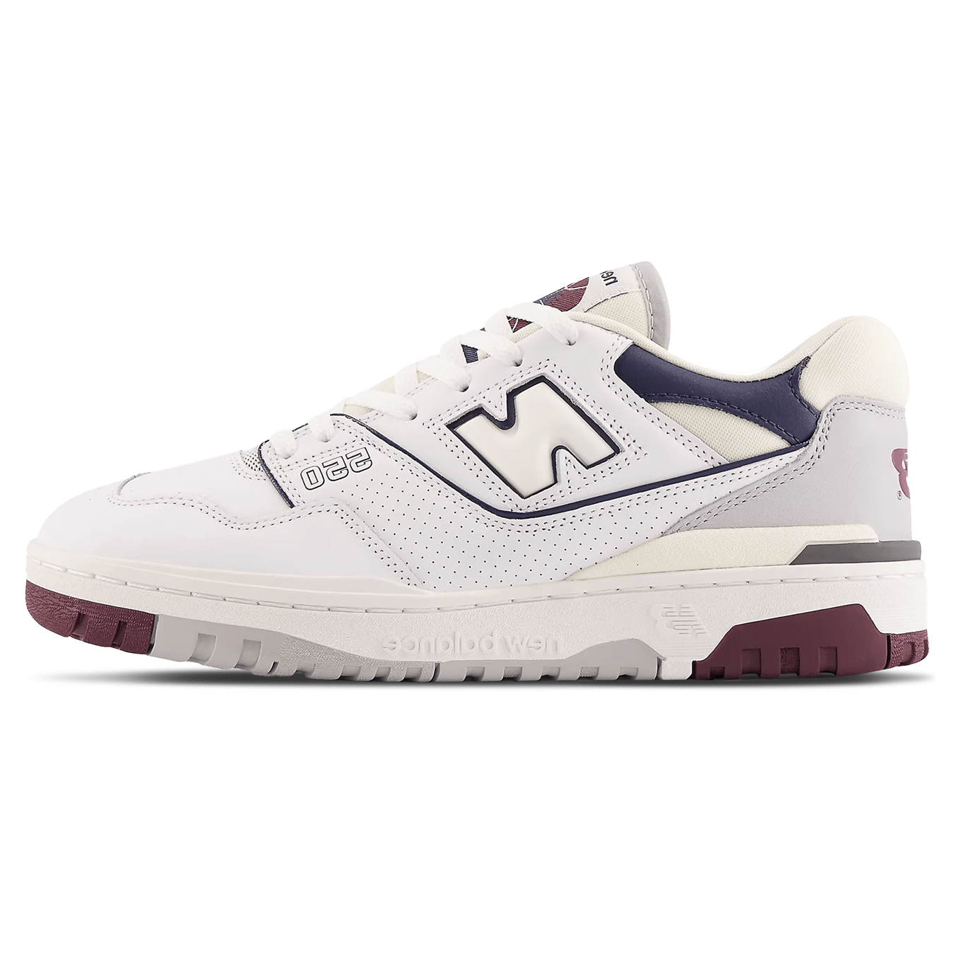 New Balance 550 'White Maroon Natural Indigo' — UK 3.5 | EU 36 | US 4 — Front View