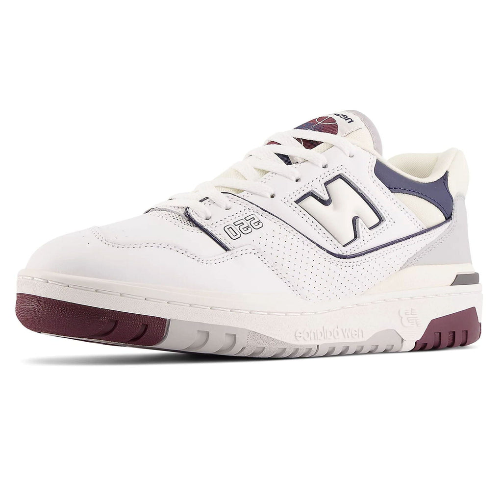 New Balance 550 'White Maroon Natural Indigo' — UK 3.5 | EU 36 | US 4 — Side View
