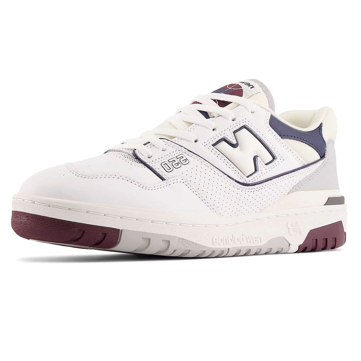 New Balance 550 'White Maroon Natural Indigo' — UK 3.5 | EU 36 | US 4 — Side View