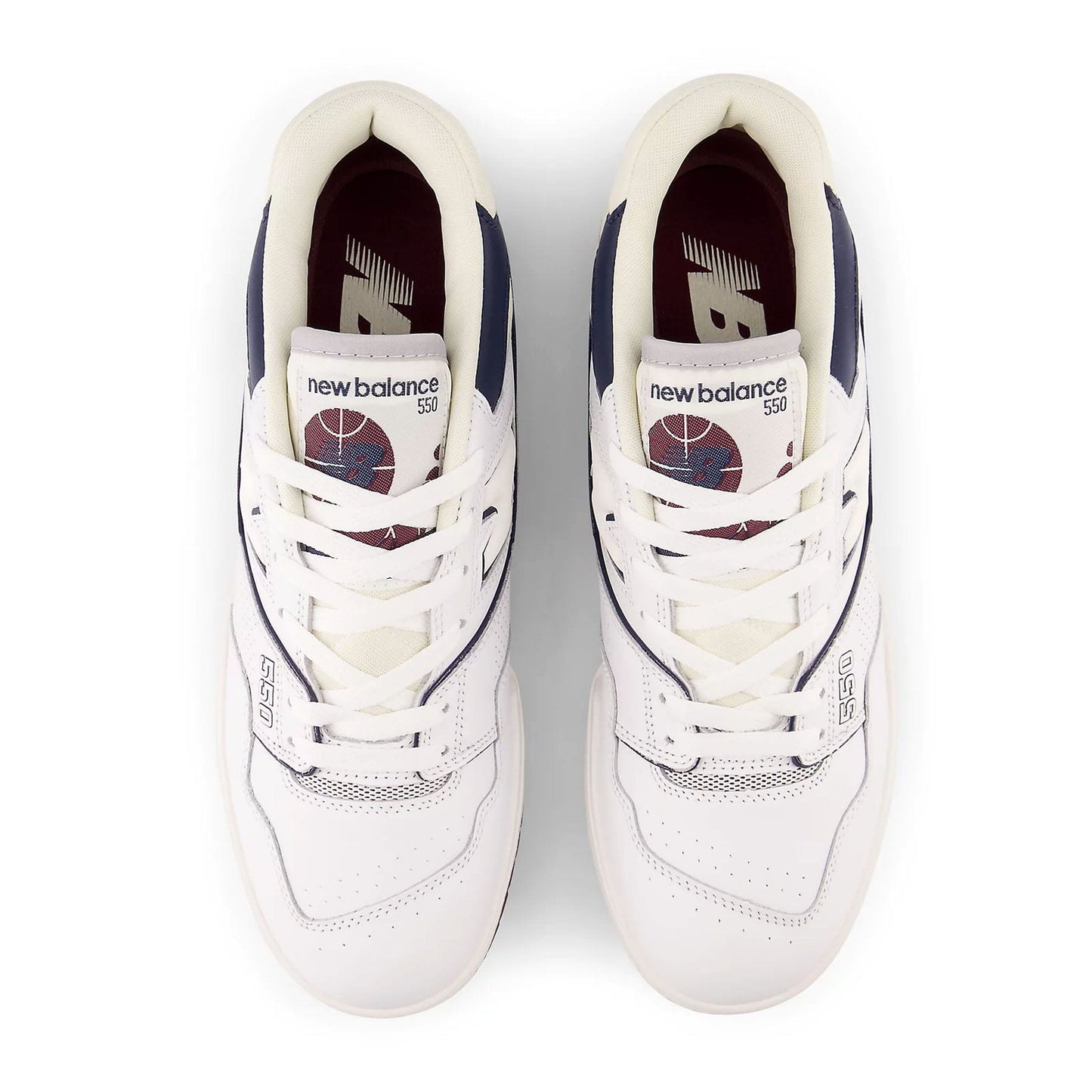 New Balance 550 'White Maroon Natural Indigo' — UK 3.5 | EU 36 | US 4 — Back View