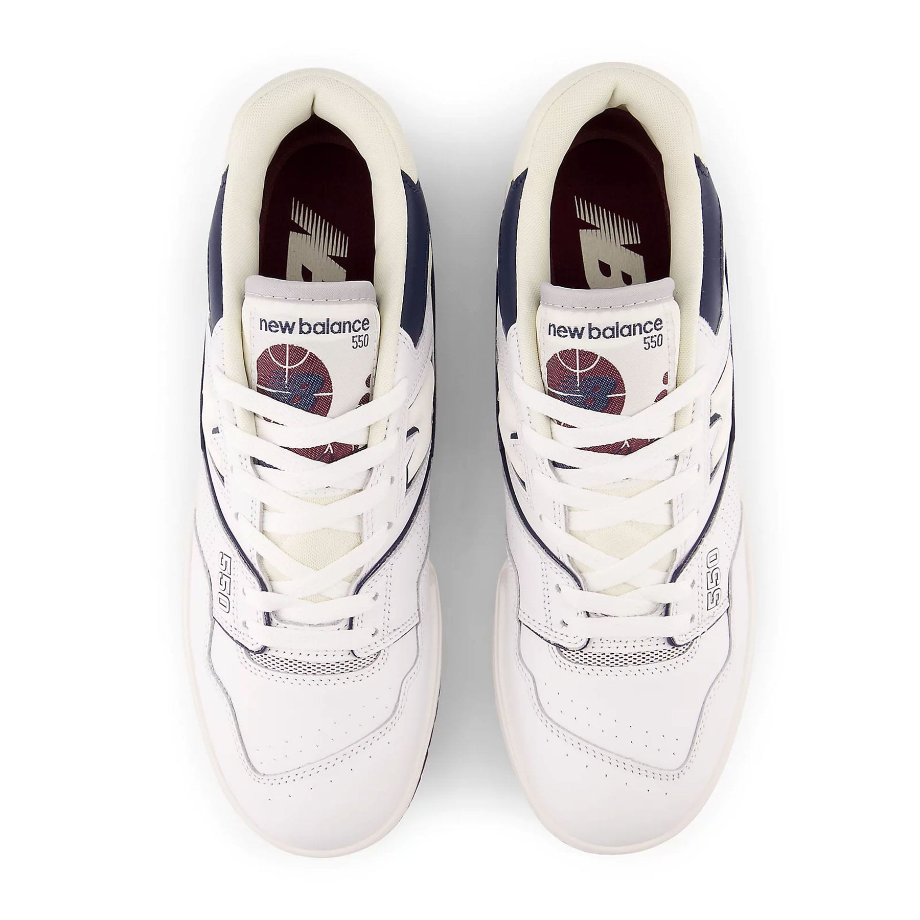 New Balance 550 'White Maroon Natural Indigo' — UK 3.5 | EU 36 | US 4 — Back View