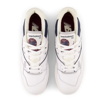 New Balance 550 'White Maroon Natural Indigo' — UK 3.5 | EU 36 | US 4 — Back View