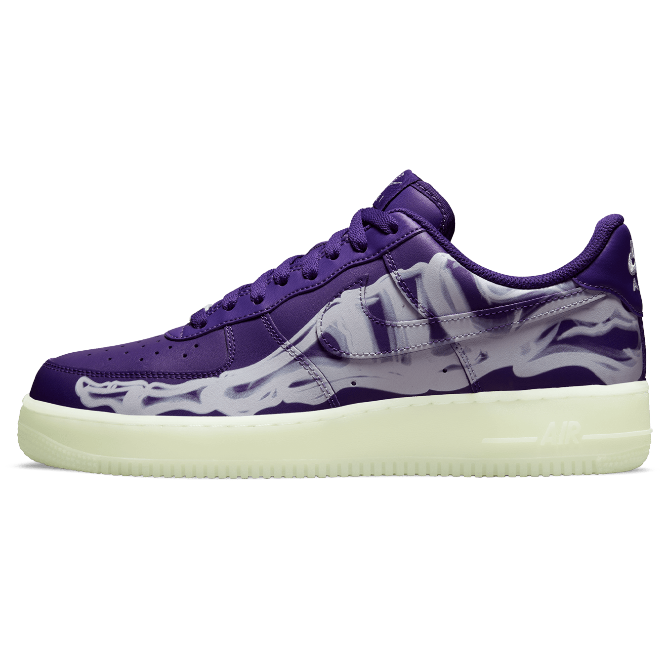 Nike Air Force 1 Low 'Purple Skeleton' — UK 3 | EU 35.5 | US 3.5 — Front View