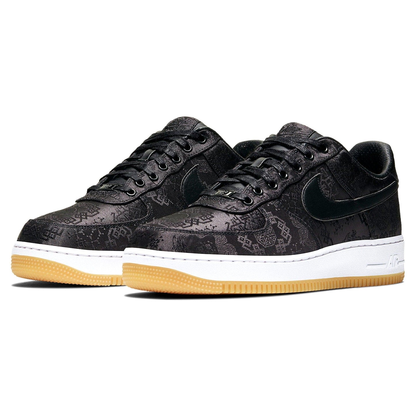 Fragment Design x CLOT x Nike Air Force 1 'Black Silk' — UK 3 | EU 35.5 | US 3.5 — Side View