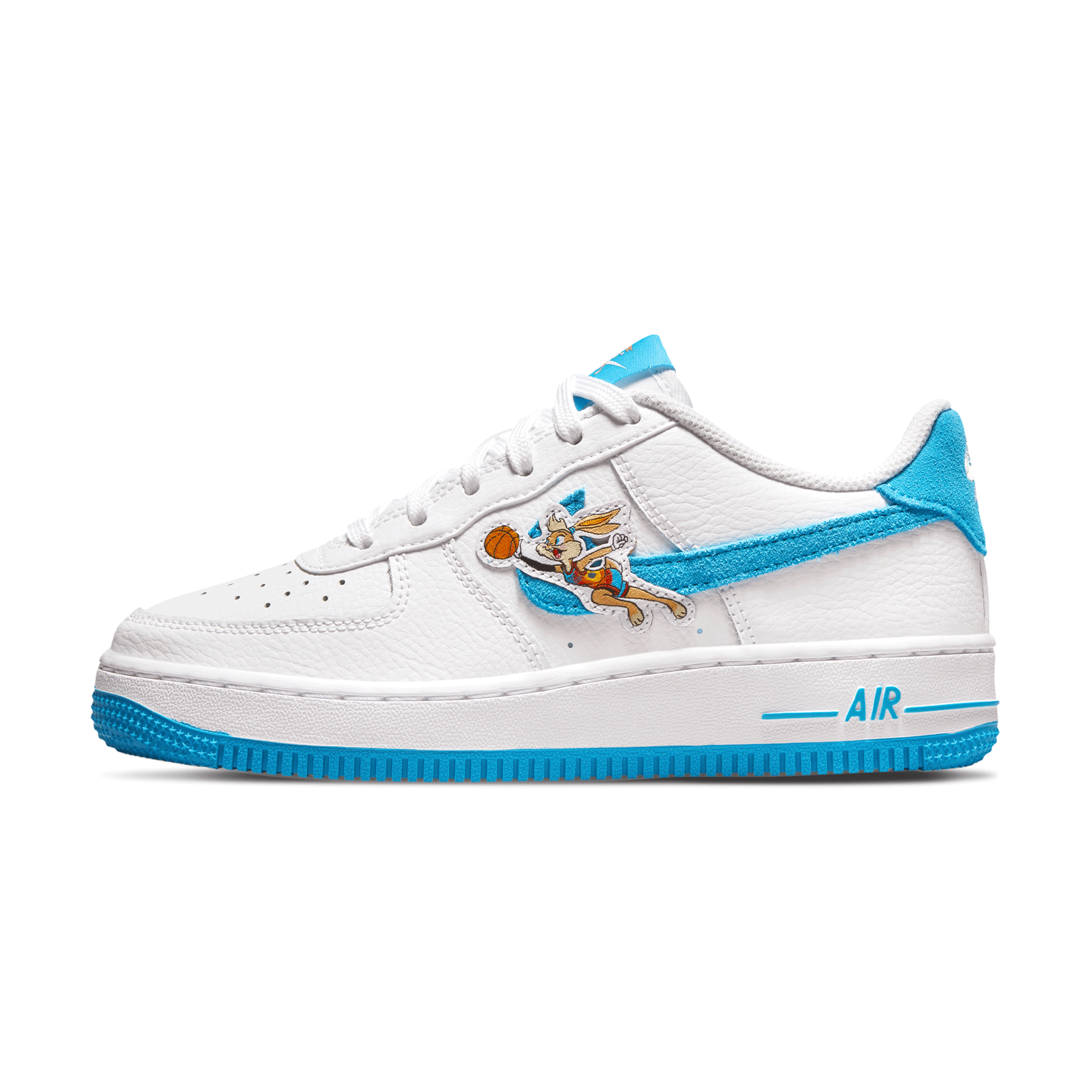 Space Jam x Nike Air Force 1 '07 GS 'Hare' — UK 13.5 | EU 32 | US 1Y — Front View