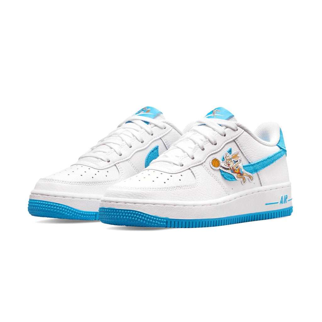 Space Jam x Nike Air Force 1 '07 GS 'Hare' — UK 13.5 | EU 32 | US 1Y — Side View
