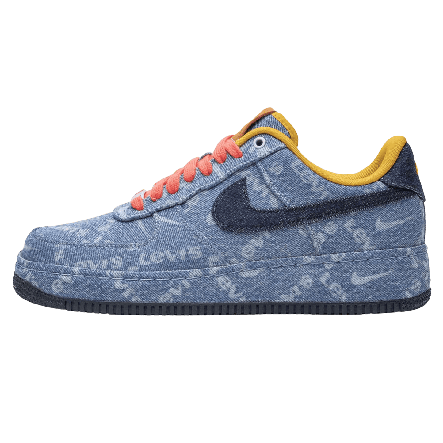 Levi's x Nike By You x Air Force 1 Low 'Exclusive Denim' — UK 3 | EU 35.5 | US 3.5 — Front View