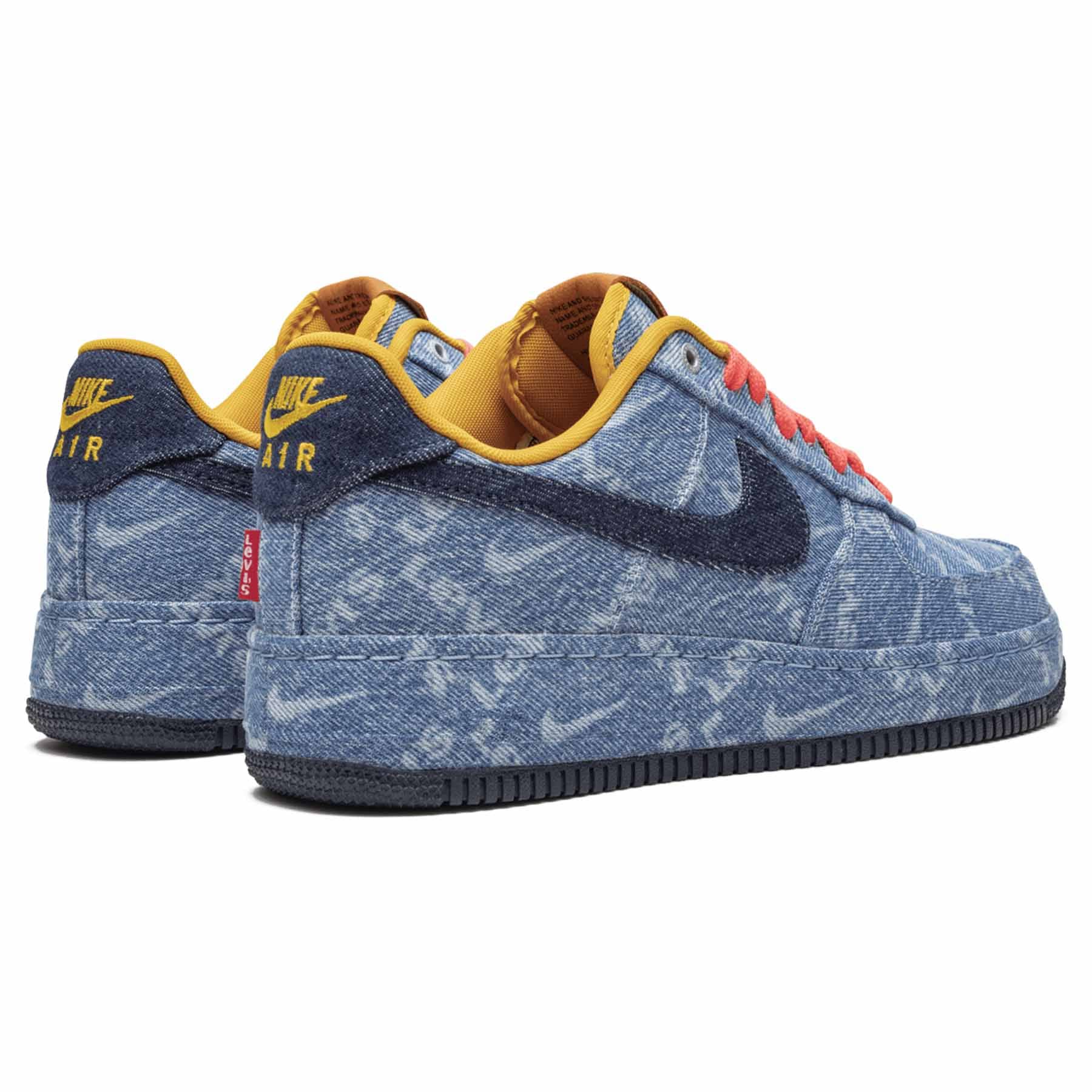 Levi's x Nike By You x Air Force 1 Low 'Exclusive Denim' — UK 3 | EU 35.5 | US 3.5 — Back View