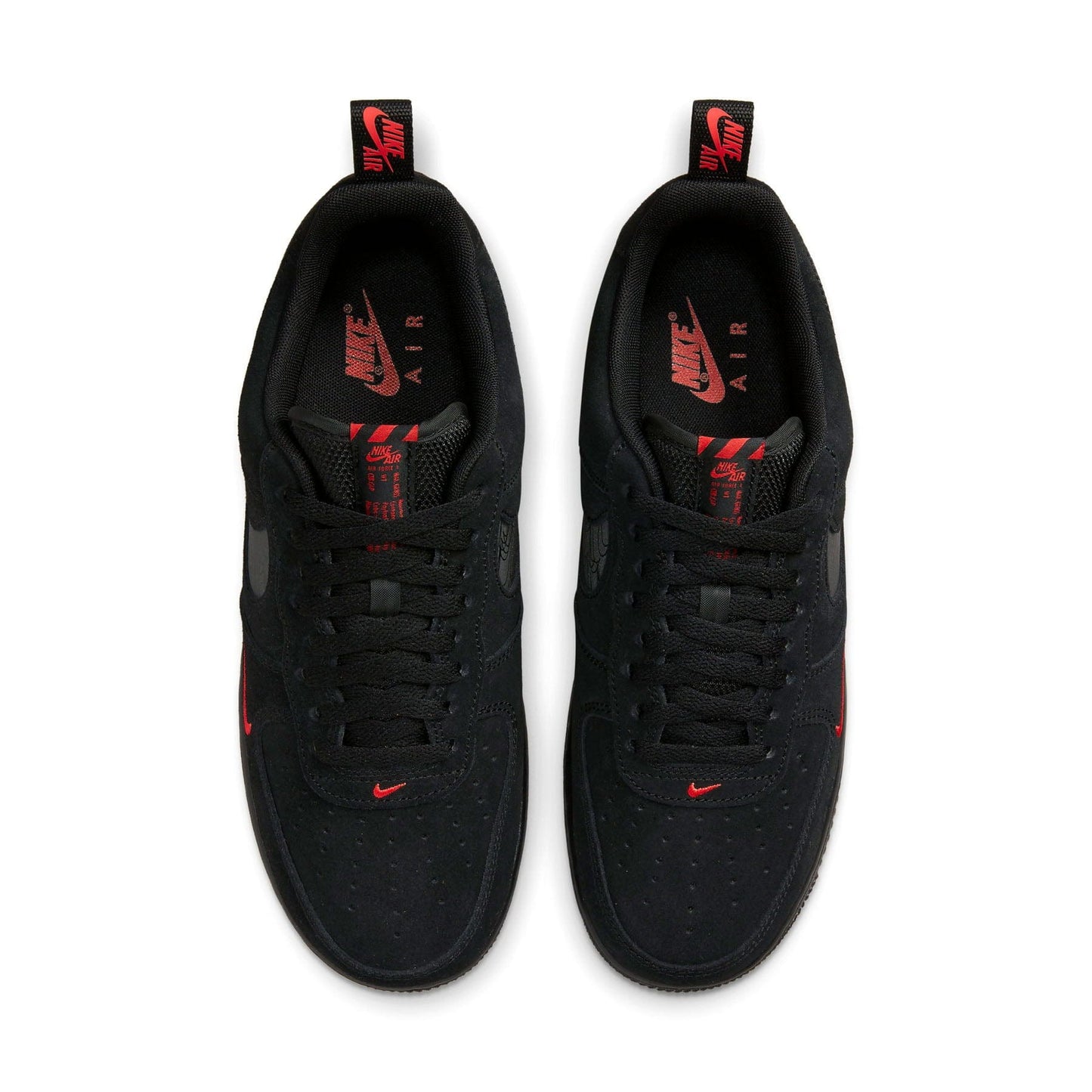 Nike Air Force 1 '07 LV8 'Multi-Swoosh - Black Crimson Reflective' — UK 3 | EU 35.5 | US 3.5 — Back View